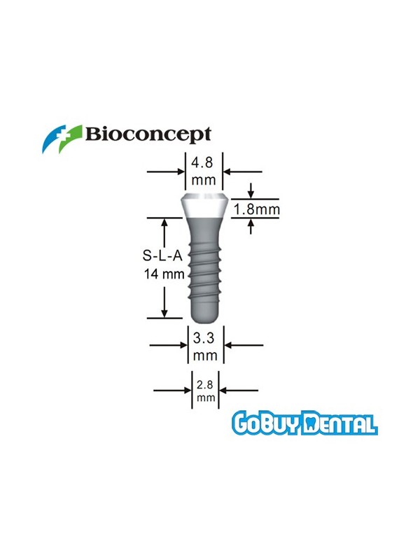 Tissue Level Standard Plus Implants Ф 3.3 mm- L 14mm (Regular Neck  Ф 4.8 mm) 