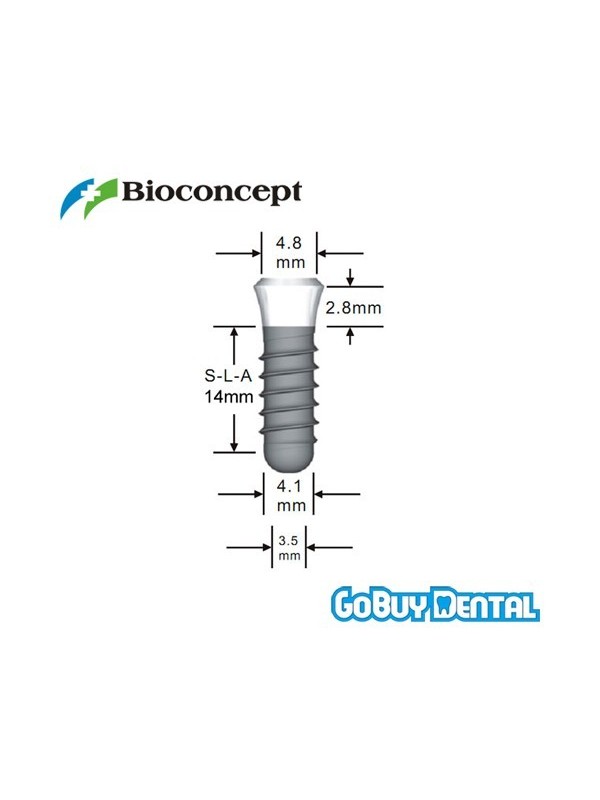 Straumann Compatible Standard Implants Ф 4.1 mm- L 14mm (Regular Neck  Ф 4.8 mm) 