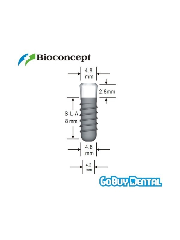 Straumann Compatible Standard Implants Ф 4.8 mm- L 8mm (Regular Neck  Ф 4.8 mm) 