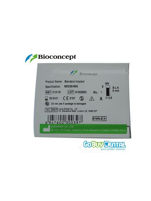 Straumann Compatible Standard Implants Ф 4.8 mm- L 6mm (Wide Neck  Ф 6.5 mm) 