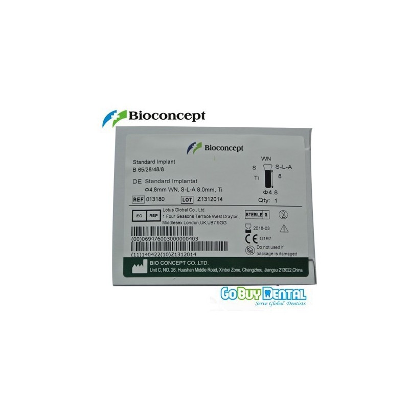 Straumann Compatible Standard Implants Ф 4.8 mm- L 8mm (Wide Neck  Ф 6.5 mm) 