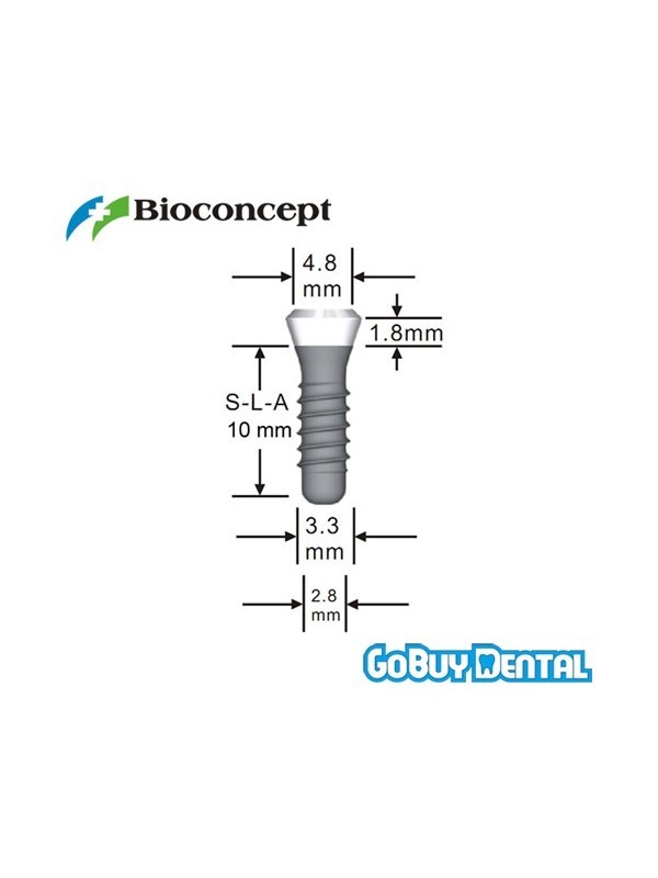 Straumann Compatible Standard Plus Implants Ф 3.3 mm- L 10mm (Regular Neck  Ф 4.8 mm) 