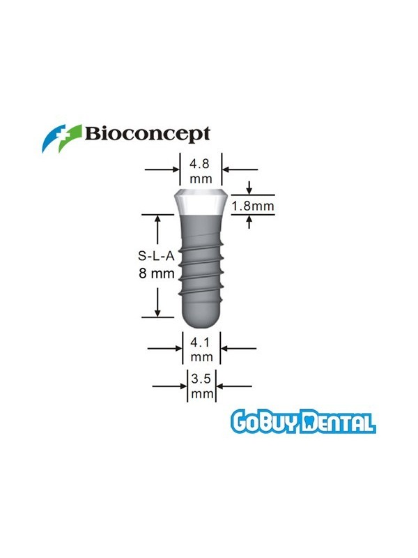 Straumann Compatible Standard Plus Implants Ф 4.1 mm- L 8mm (Regular Neck  Ф 4.8 mm) 