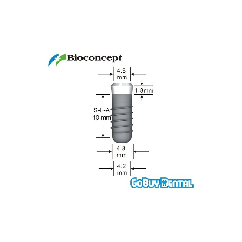 Straumann Compatible Standard Plus Implants Ф 4.8 mm- L 10mm (Regular Neck  Ф 4.8 mm) 