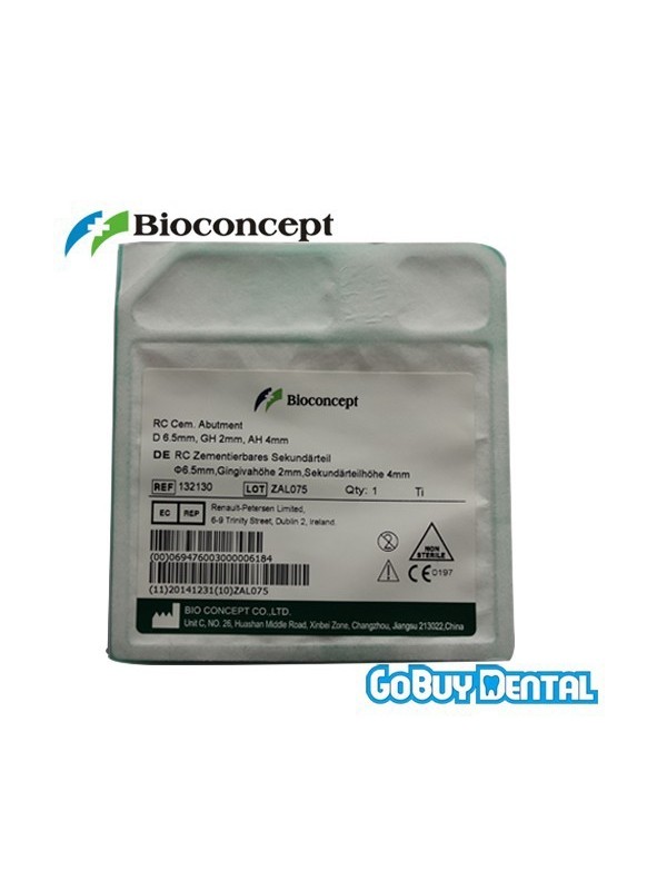 RC Cemented abutment, Ø6.5mm, Gingiva height 2mm, Abutment Height 4mm