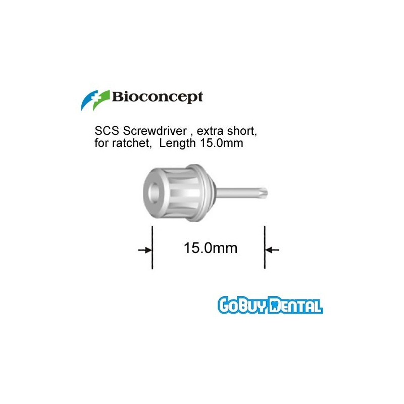 ITI Straumann Compatible Implant SCS Screwdriver for ratchet, extra short