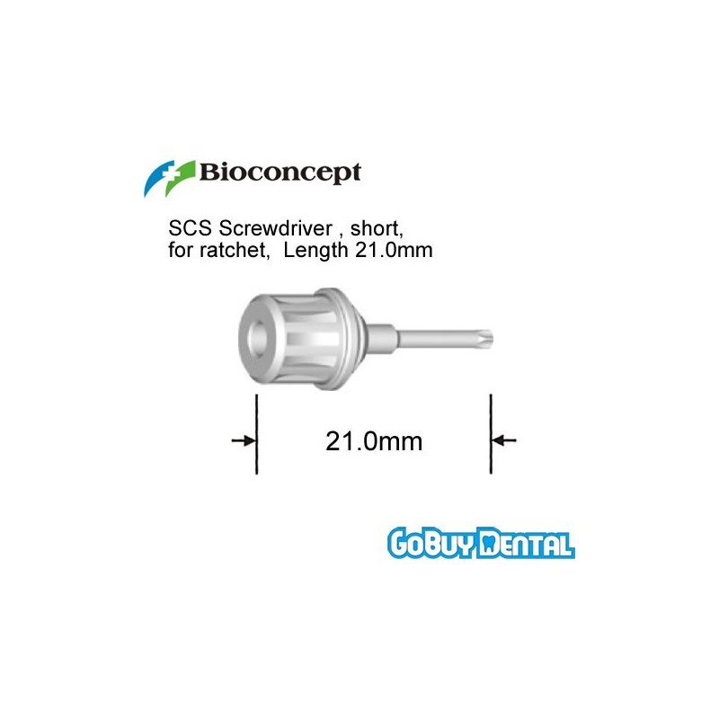 ITI Straumann Compatible Implant SCS Screwdriver for ratchet, short