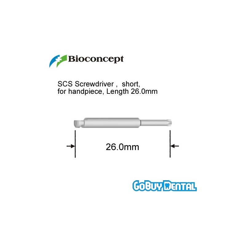 ITI Straumann Compatible Implant SCS Screwdriver , short, for handpiece adapter