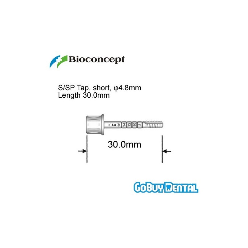 Straumann Compatible S/SP Tap for ratchet, short, φ4.8mm, length 30.0mm