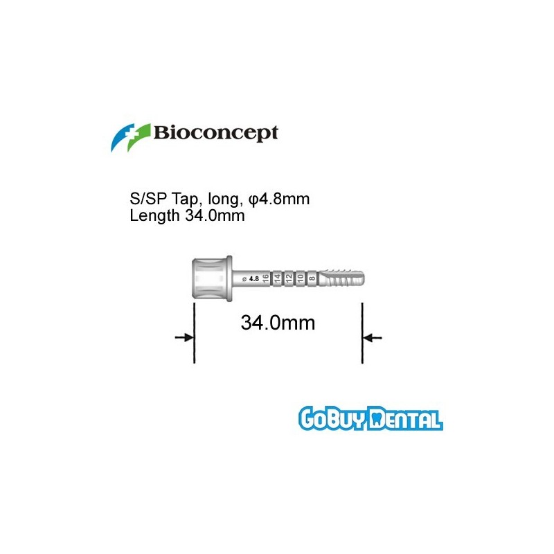 Straumann Compatible S/SP Tap for ratchet, long, φ4.8mm, length 34.0mm 
