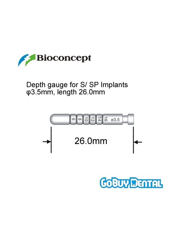 Straumann Compatible Depth gauge for S/SP,φ3.5mm, length 26.0mm 