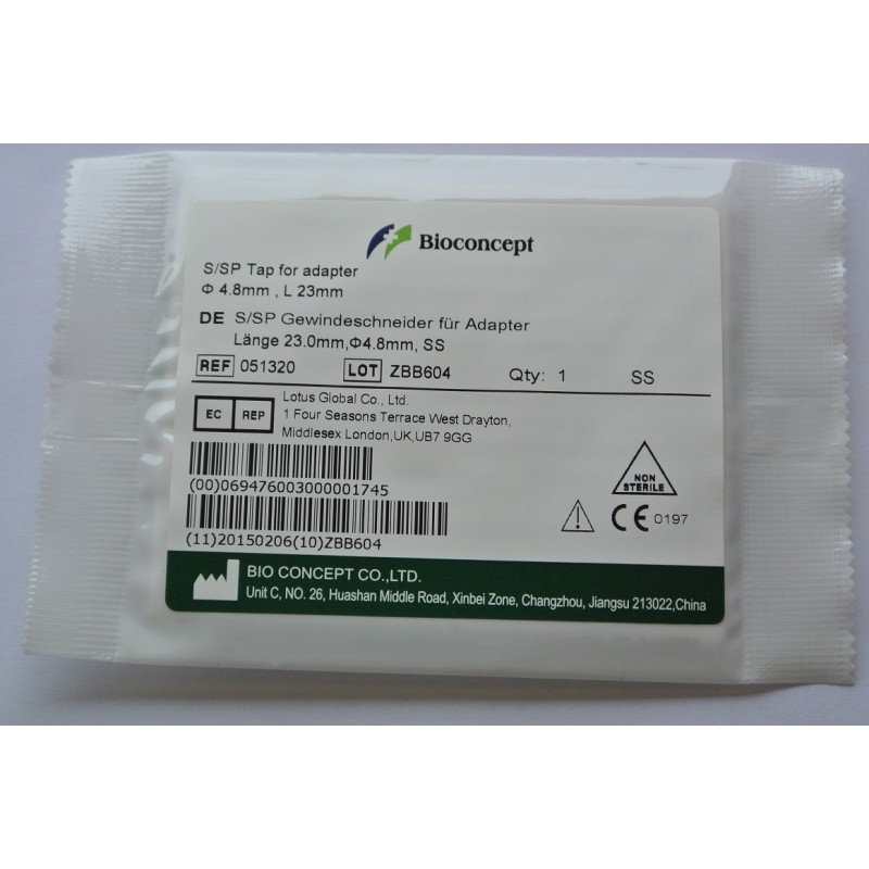 Straumann Compatible Tissue Level S/SP Tap for adapter, φ4.8mm, length 23.0mm