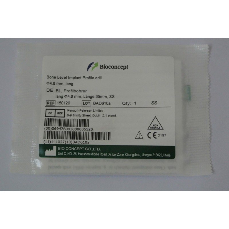 Dental Instrument Bone Level Implant Profile Drill Φ4.8mm, long, length 35.0mm