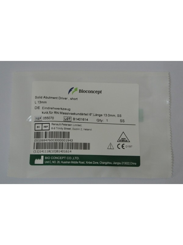 Solid abutment driver, Length 13.0mm, short, for RN solid abutment 6°  