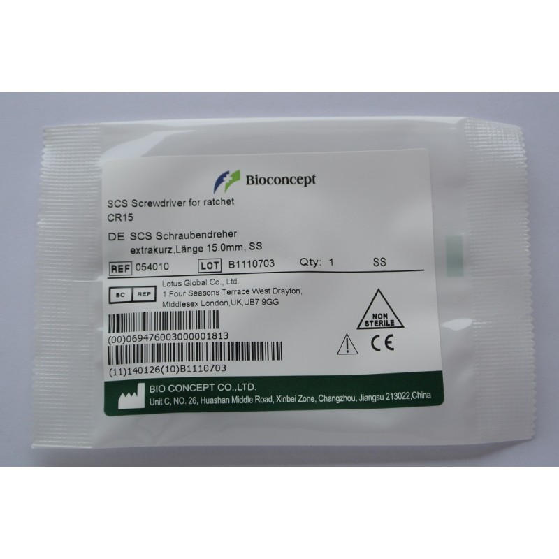 ITI Straumann Compatible Implant SCS Screwdriver for ratchet, extra short