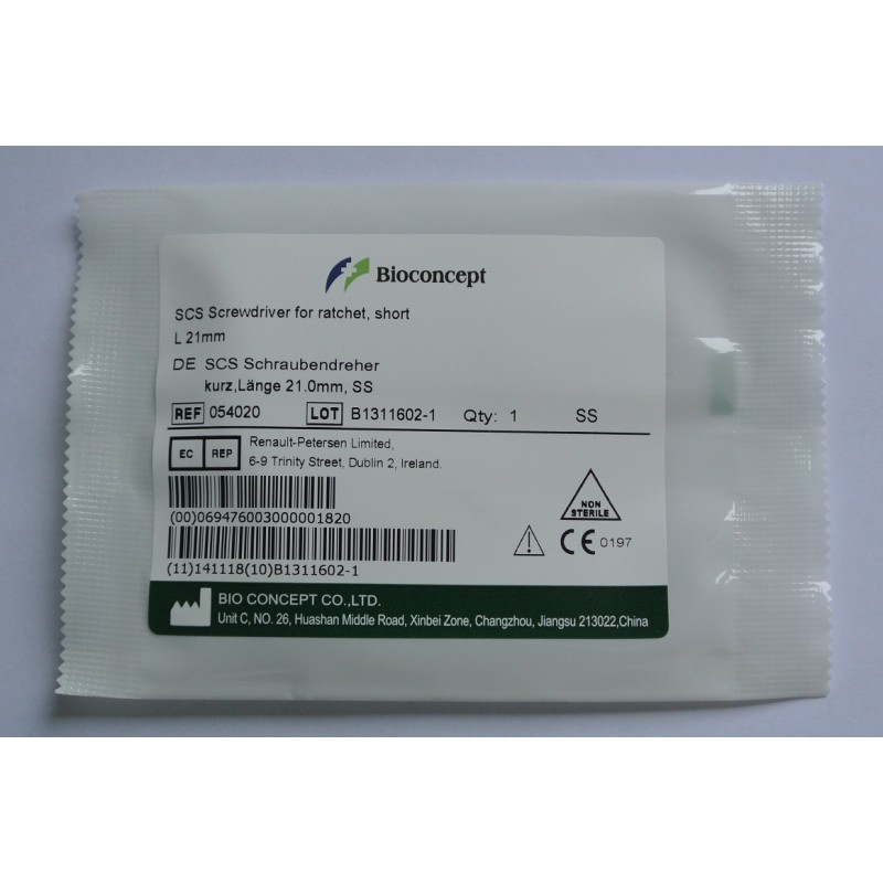 ITI Straumann Compatible Implant SCS Screwdriver for ratchet, short