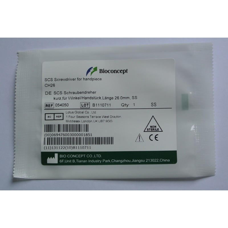 ITI Straumann Compatible Implant SCS Screwdriver , short, for handpiece adapter