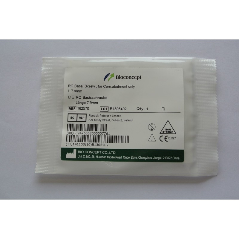 Straumann compatible RC Basal screw, for cementable abutment only, L 7.9mm
