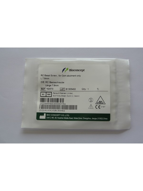 Straumann compatible RC Basal screw, for cementable abutment only, L 7.9mm