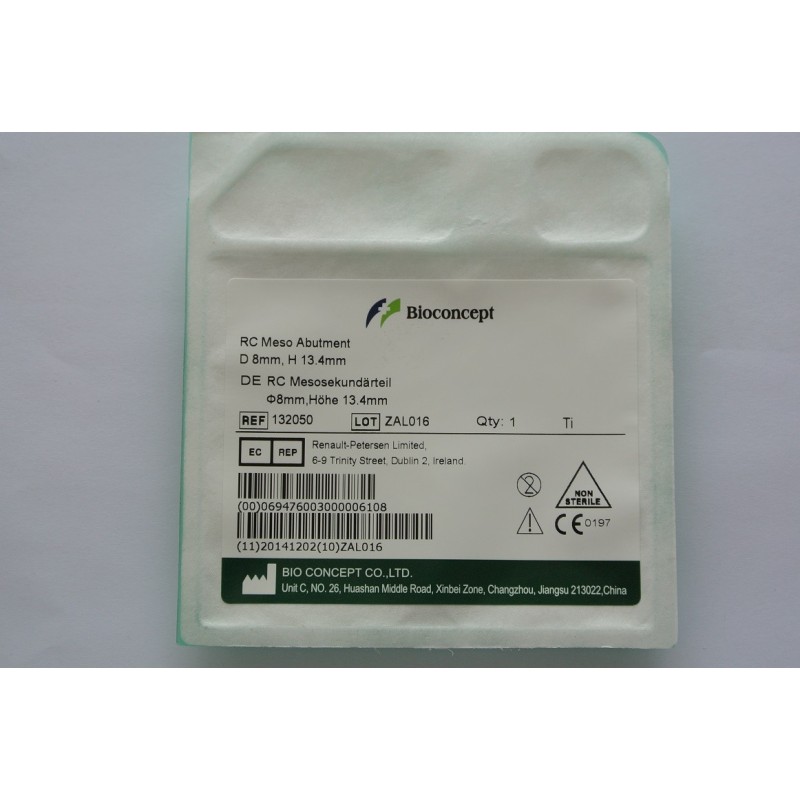 Straumann compatible Bone Level RC Meso Abutment Φ 8mm, Height 13.4mm