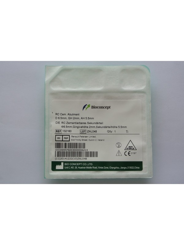 Straumann compatible Bone Level RC Cementable Abutment, D 6.5, GH 2, AH 5.5