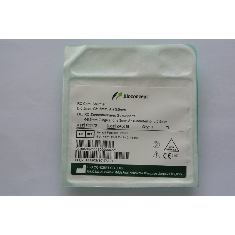 Bone level RC Cementable.Abutment, D 6.5mm ,GH 3mm, AH 5.5mm