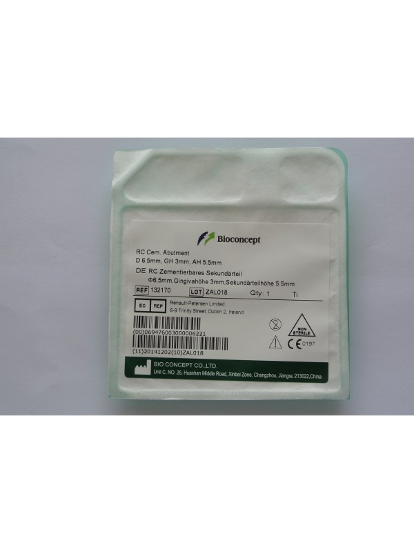 Bone level RC Cementable.Abutment, D 6.5mm ,GH 3mm, AH 5.5mm