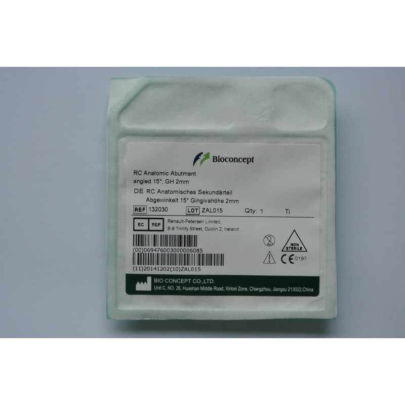 Straumann compatible RC Anatomic Abutment,15°, Gingival Height2.0mm