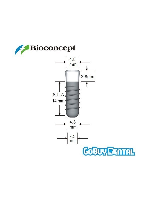 Straumann Compatible Standard Implants Ф 4.8 mm- L 14mm (Regular Neck  Ф 4.8 mm) 