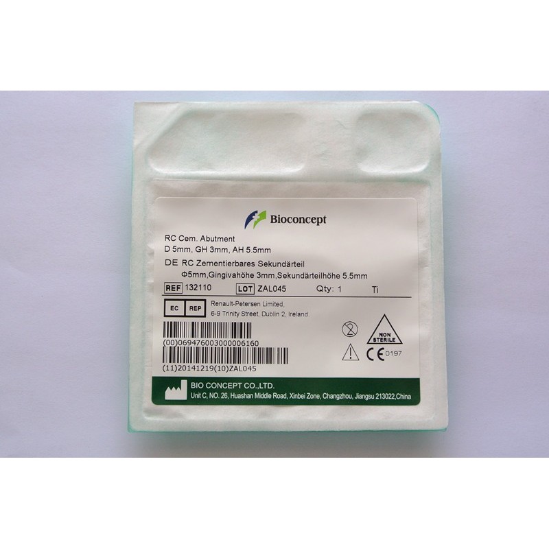 RC Cementable abutment, Ø 5.0mm, Gingiva height 3mm, Abutment Height 5.5mm