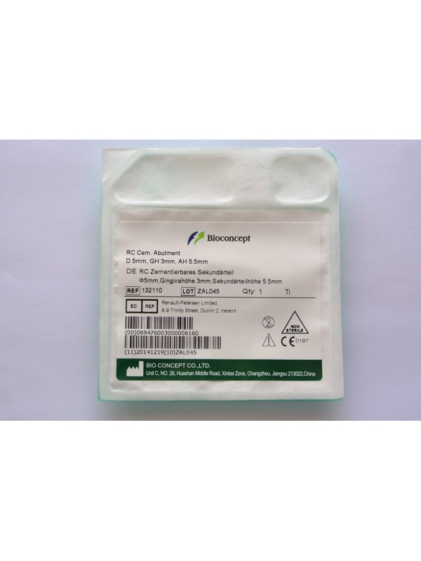 RC Cementable abutment, Ø 5.0mm, Gingiva height 3mm, Abutment Height 5.5mm