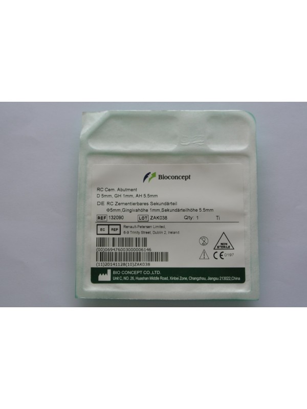 RC Cementable abutment, Ø 5.0mm, Gingiva height 1mm, Abutment Height 5.5mm