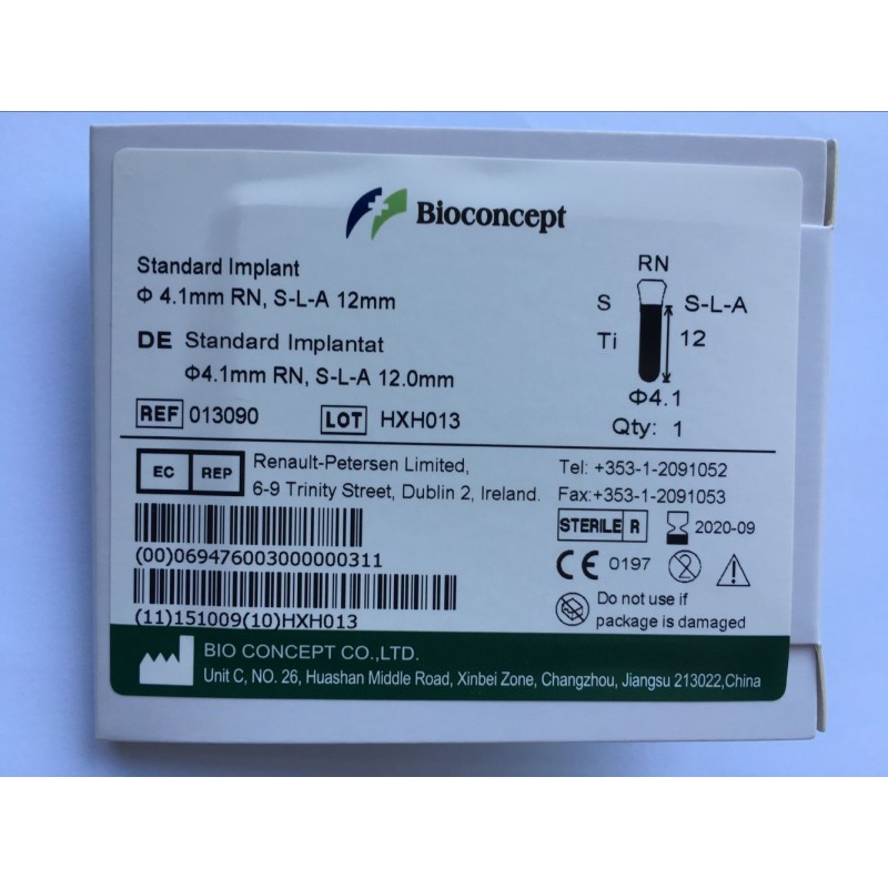 Straumann Compatible Standard Implants Ф 4.1 mm- L 12mm (Regular Neck  Ф 4.8 mm) 
