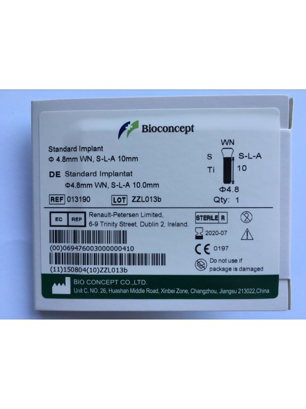 Straumann Compatible Standard Implants Ф 4.8 mm- L 10mm (Wide Neck  Ф 6.5 mm) 