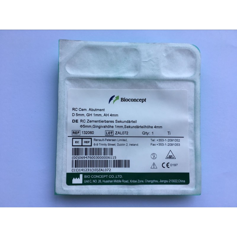 RC Cementable abutment, Ø 5.0mm, Gingiva height 3mm, Abutment Height 5.5mm