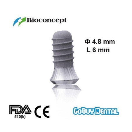 Straumann Compatible Standard Implants Ф 4.8 mm- L 6mm (Wide Neck  Ф 6.5 mm) 