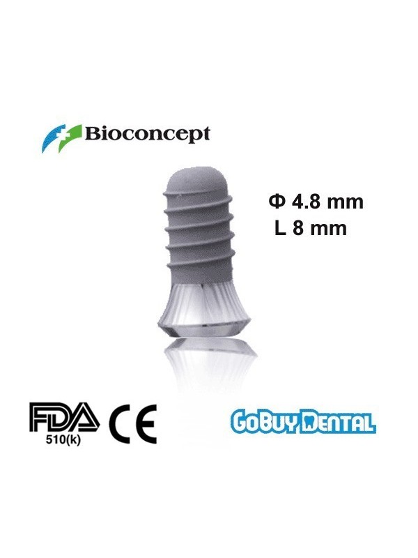 Straumann Compatible Standard Implants Ф 4.8 mm- L 8mm (Wide Neck  Ф 6.5 mm) 