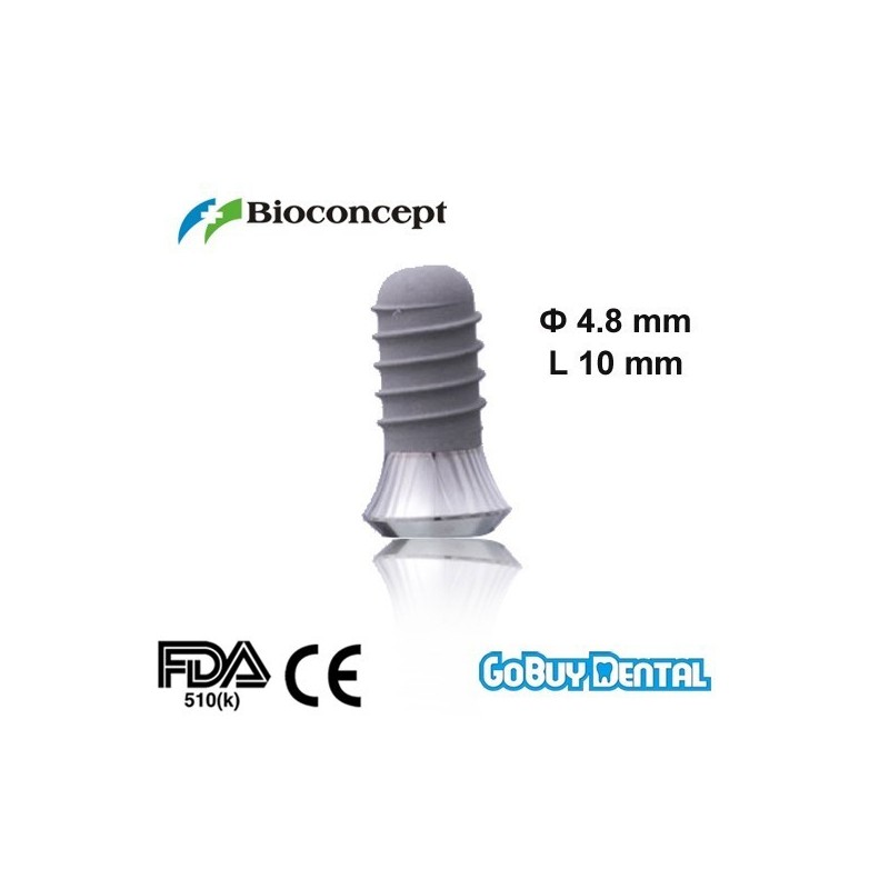 Straumann Compatible Standard Implants Ф 4.8 mm- L 10mm (Wide Neck  Ф 6.5 mm) 