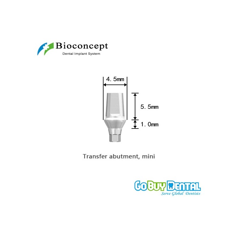 Bioconcept Hexagon NC transfer abutment φ4.5mm, gingival height 1mm, height 5.5mm