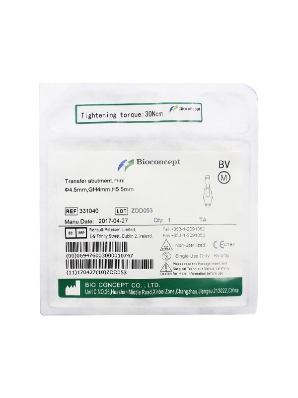 Bioconcept Hexagon NC transfer abutment φ4.5mm, gingival height 4mm, height 5.5mm
