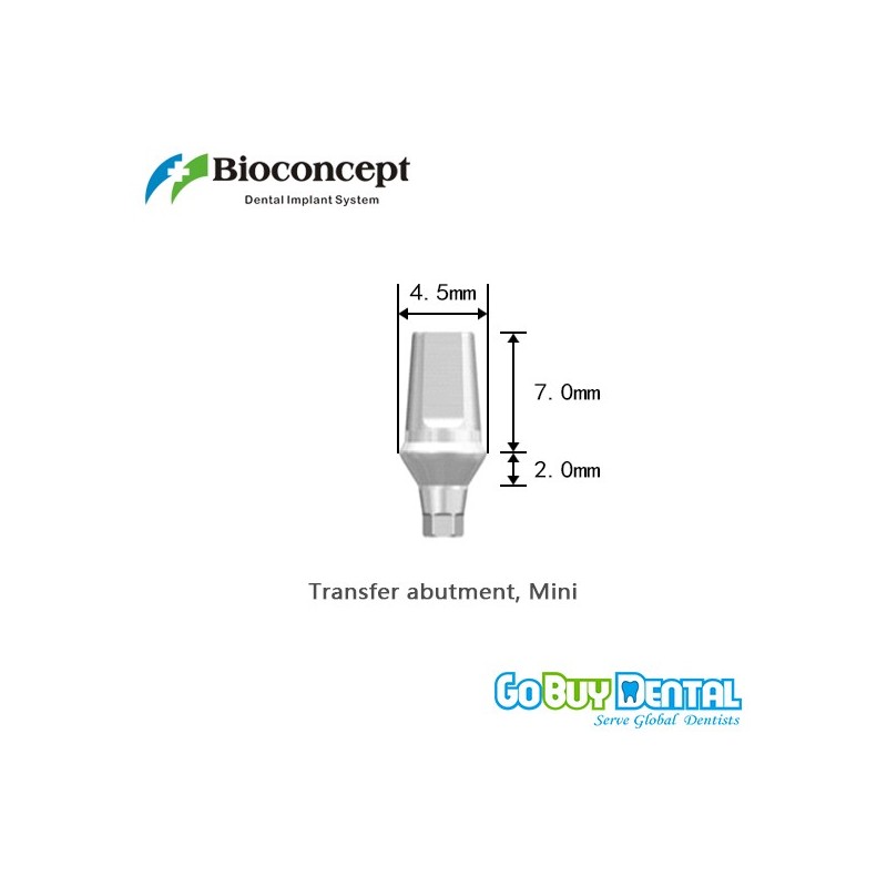 Bioconcept Hexagon mini transfer abutment φ4.5mm, gingival height 2mm, height 7mm(331520)