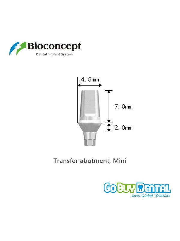 Bioconcept Hexagon mini transfer abutment φ4.5mm, gingival height 2mm, height 7mm(331520)