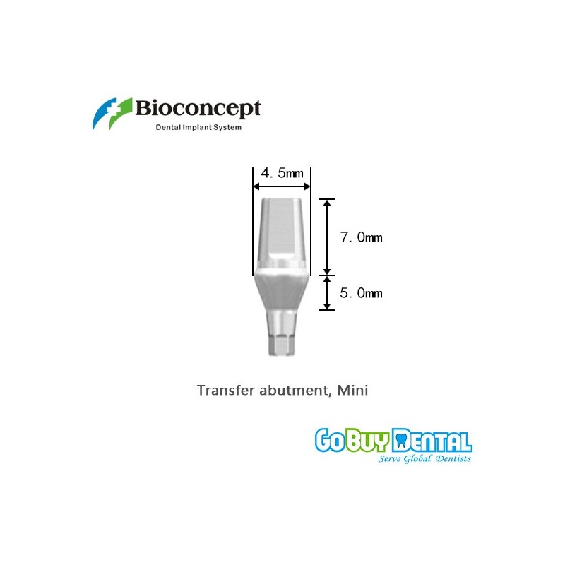 Bioconcept Hexagon mini transfer abutment φ4.5mm, gingival height 5mm, height 7mm