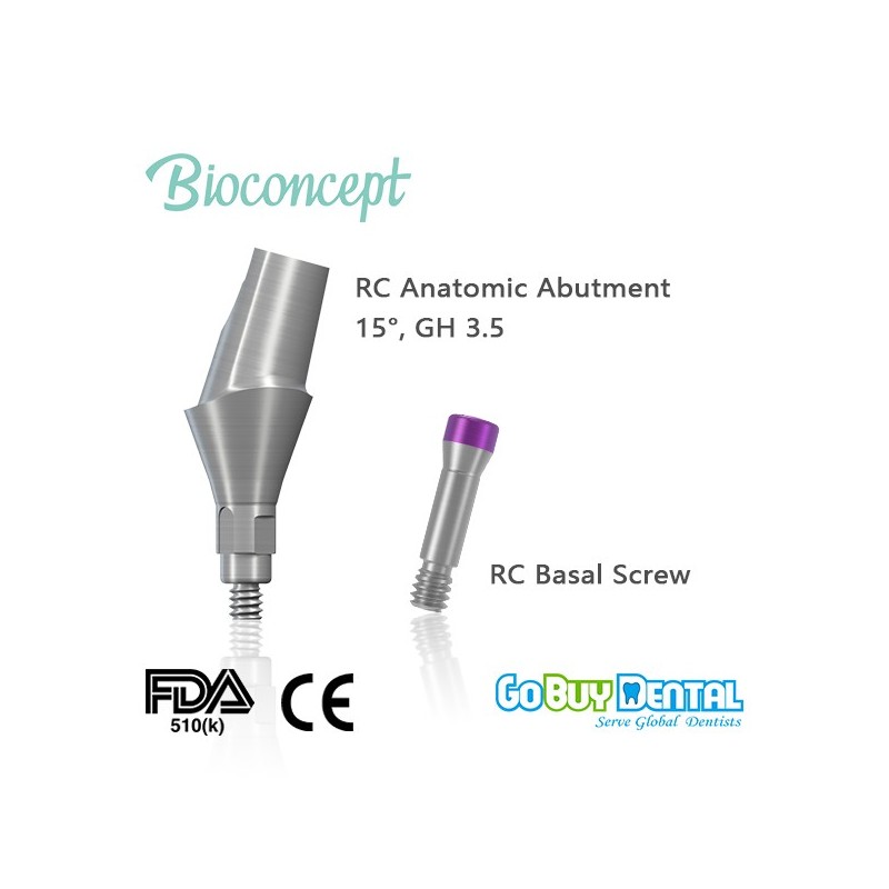 Straumann Compatible Bone level RC Anatomic abutment, 15° Gingiva height 3.5.mm