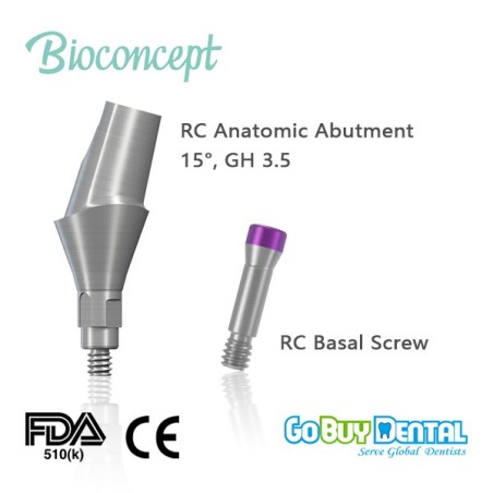Straumann Compatible Bone level RC Anatomic abutment, 15° Gingiva height 3.5.mm