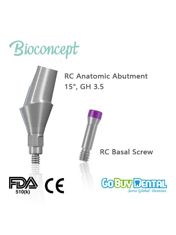 Straumann Compatible Bone level RC Anatomic abutment, 15° Gingiva height 3.5.mm