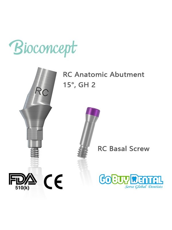 Straumann compatible RC Anatomic Abutment,15°, Gingival Height2.0mm
