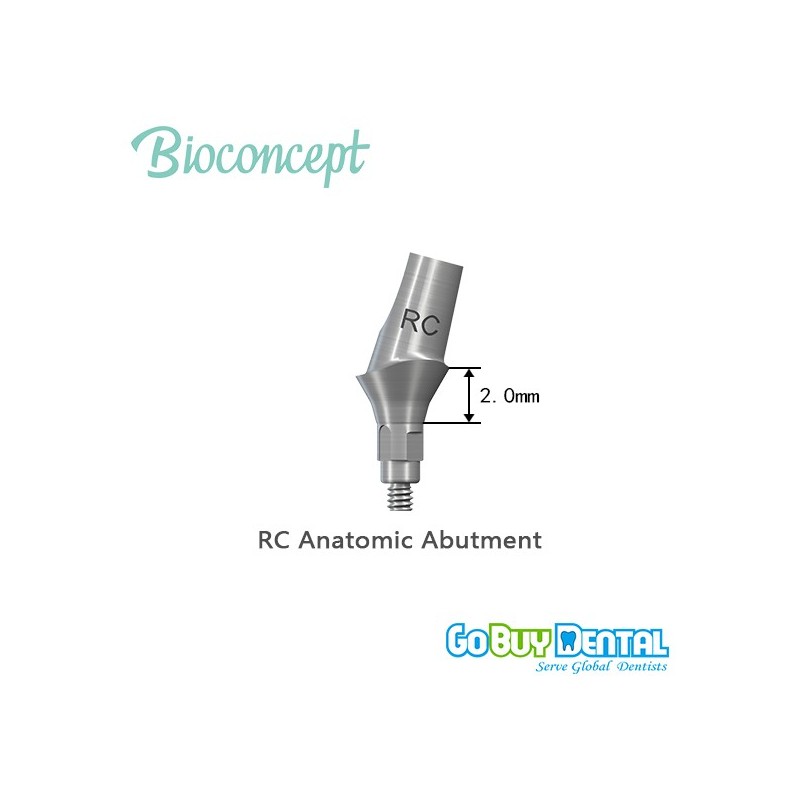 Straumann compatible RC Anatomic Abutment,15°, Gingival Height2.0mm