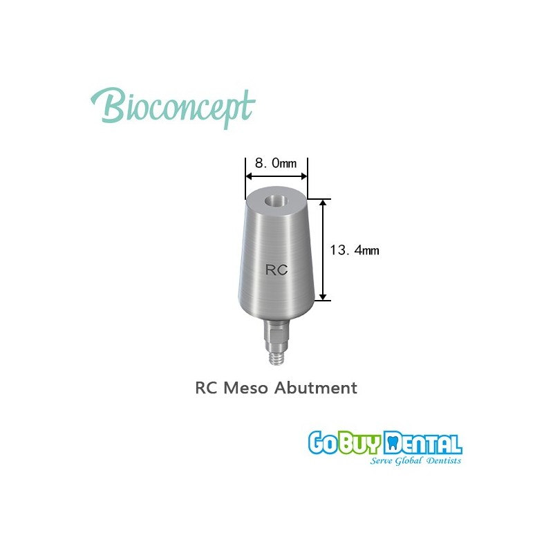 Straumann compatible Bone Level RC Meso Abutment Φ 8mm, Height 13.4mm