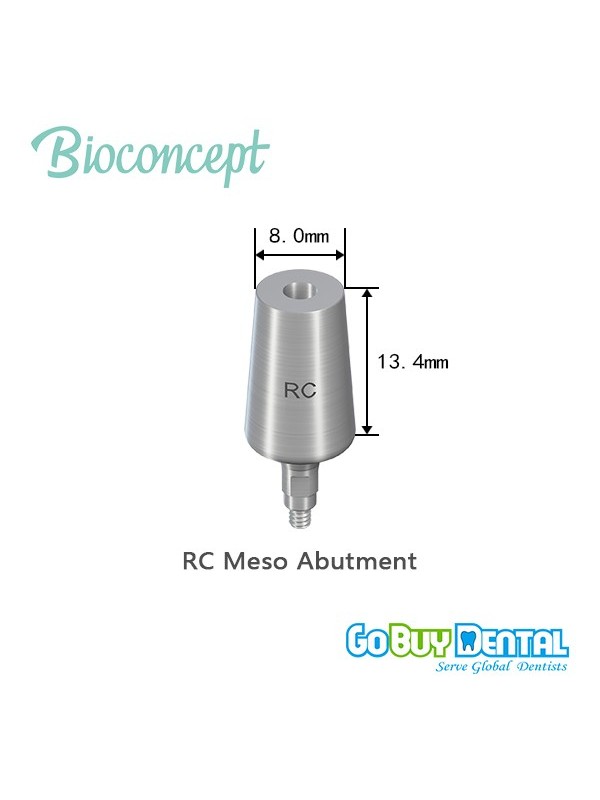 Straumann compatible Bone Level RC Meso Abutment Φ 8mm, Height 13.4mm
